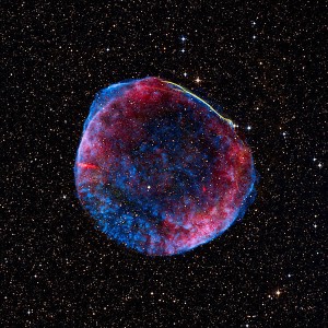 Imagen multibanda en falso color del remanente de la supernova SN1006 (Imagen: NASA Chandra X-ray Observatory)